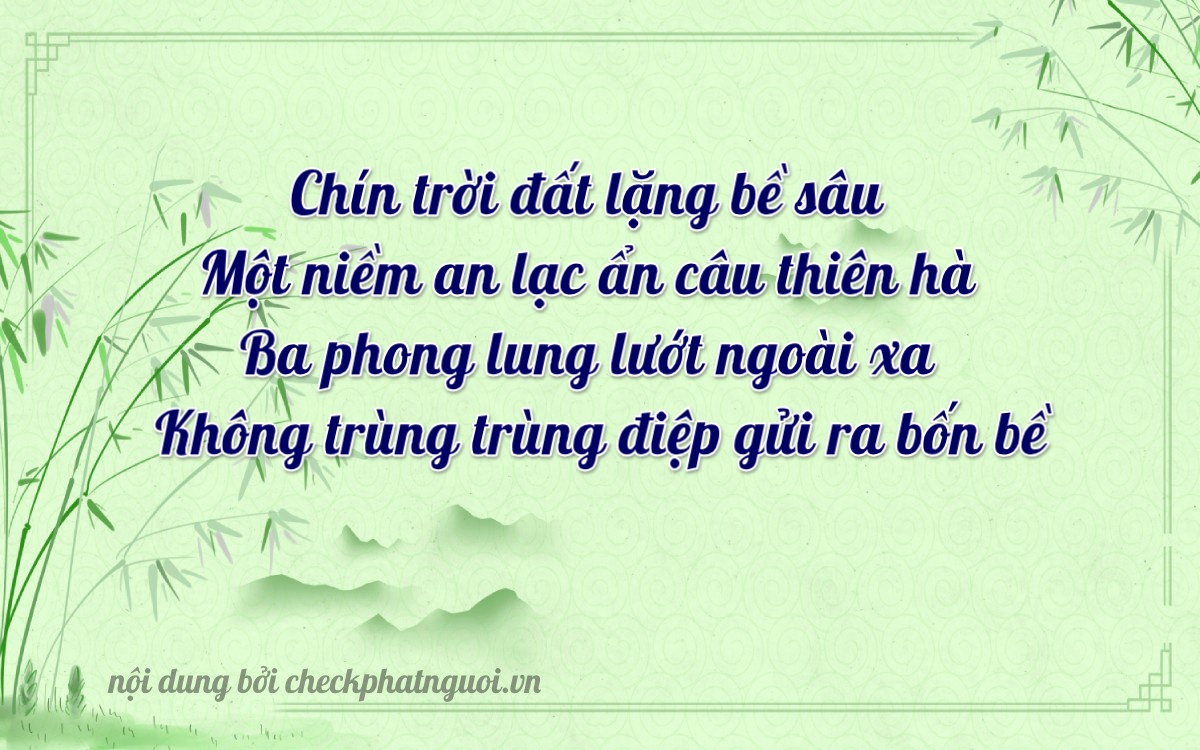 Bài thơ ý nghĩa cho <b>biển số 14A-91309</b> tại website checkphatnguoi.vn
