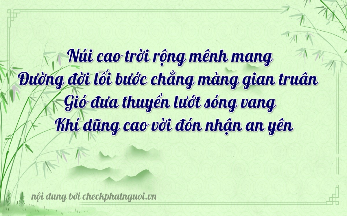 Bài thơ ý nghĩa cho <b>biển số 14A-92846</b> tại website checkphatnguoi.vn