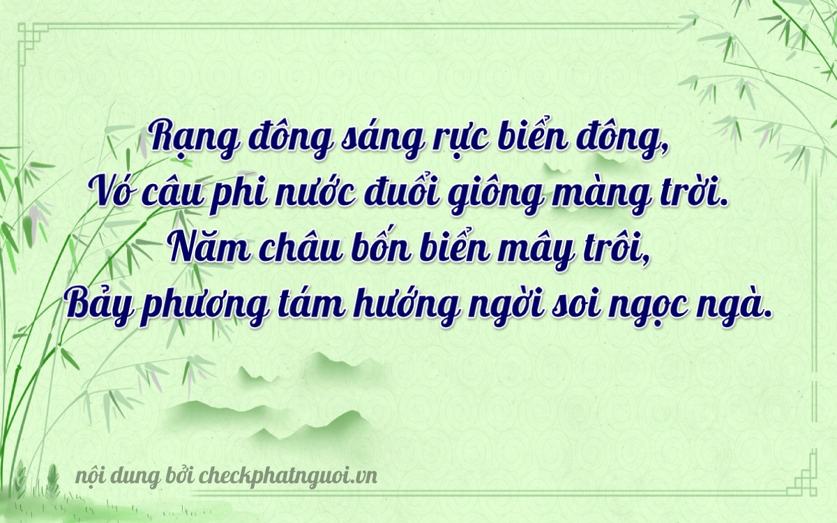 Bài thơ ý nghĩa cho <b>biển số 14A-95470</b> tại website checkphatnguoi.vn