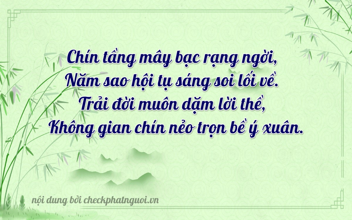 Bài thơ ý nghĩa cho <b>biển số 14A-95906</b> tại website checkphatnguoi.vn