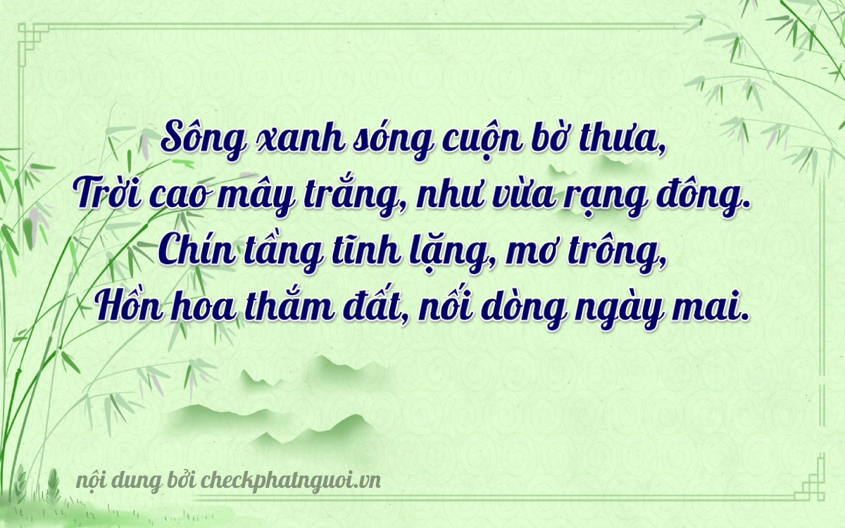 Bài thơ ý nghĩa cho <b>biển số 14A-98496</b> tại website checkphatnguoi.vn