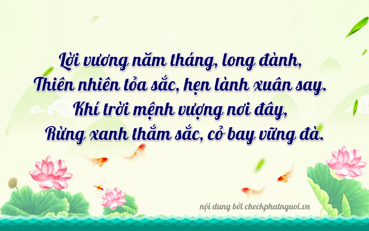 Bài thơ ý nghĩa cho <b>biển số 14AA-14168</b> tại website checkphatnguoi.vn