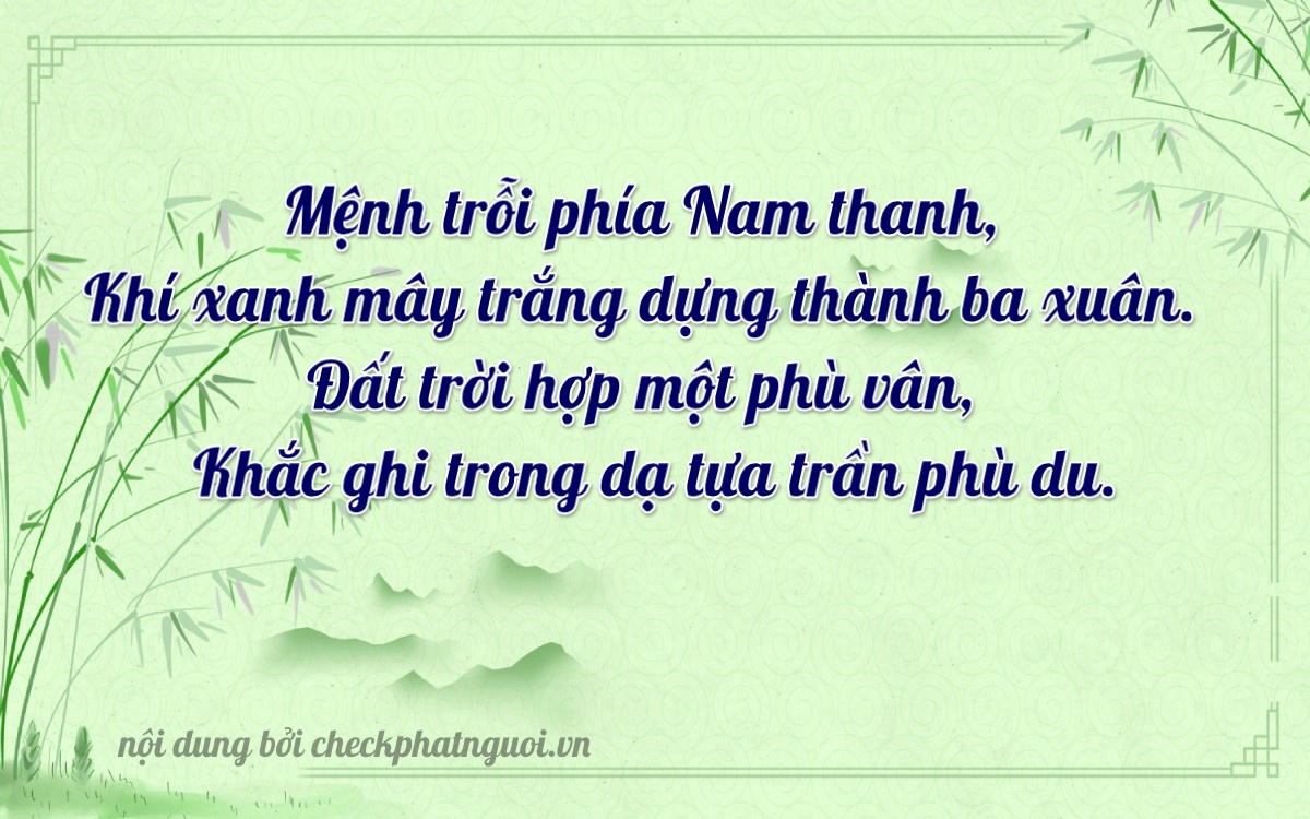 Bài thơ ý nghĩa cho <b>biển số 14AA-19198</b> tại website checkphatnguoi.vn