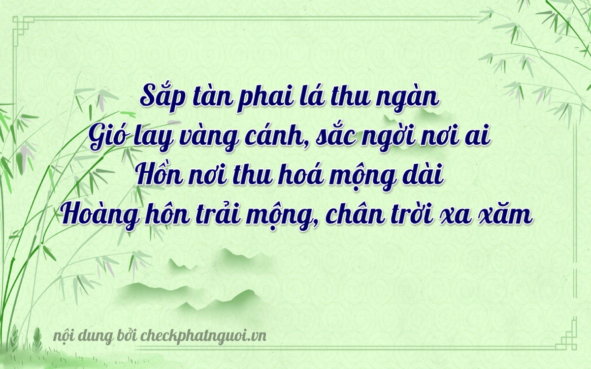 Bài thơ ý nghĩa cho <b>biển số 14AA-19454</b> tại website checkphatnguoi.vn