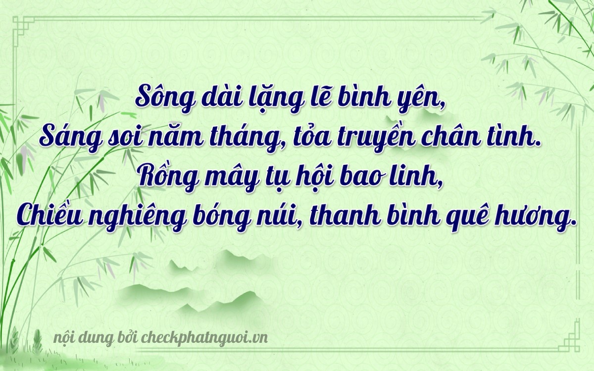 Bài thơ ý nghĩa cho <b>biển số 14AX-04789</b> tại website checkphatnguoi.vn