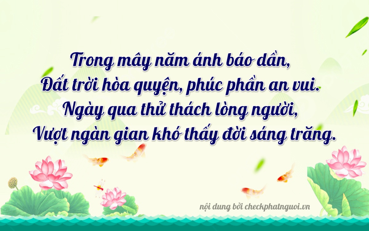 Bài thơ ý nghĩa cho <b>biển số 14AY-05108</b> tại website checkphatnguoi.vn