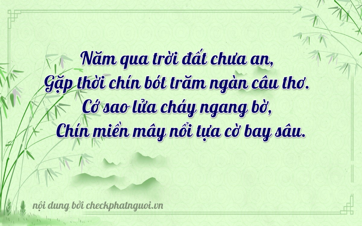 Bài thơ ý nghĩa cho <b>biển số 14AZ-06090</b> tại website checkphatnguoi.vn