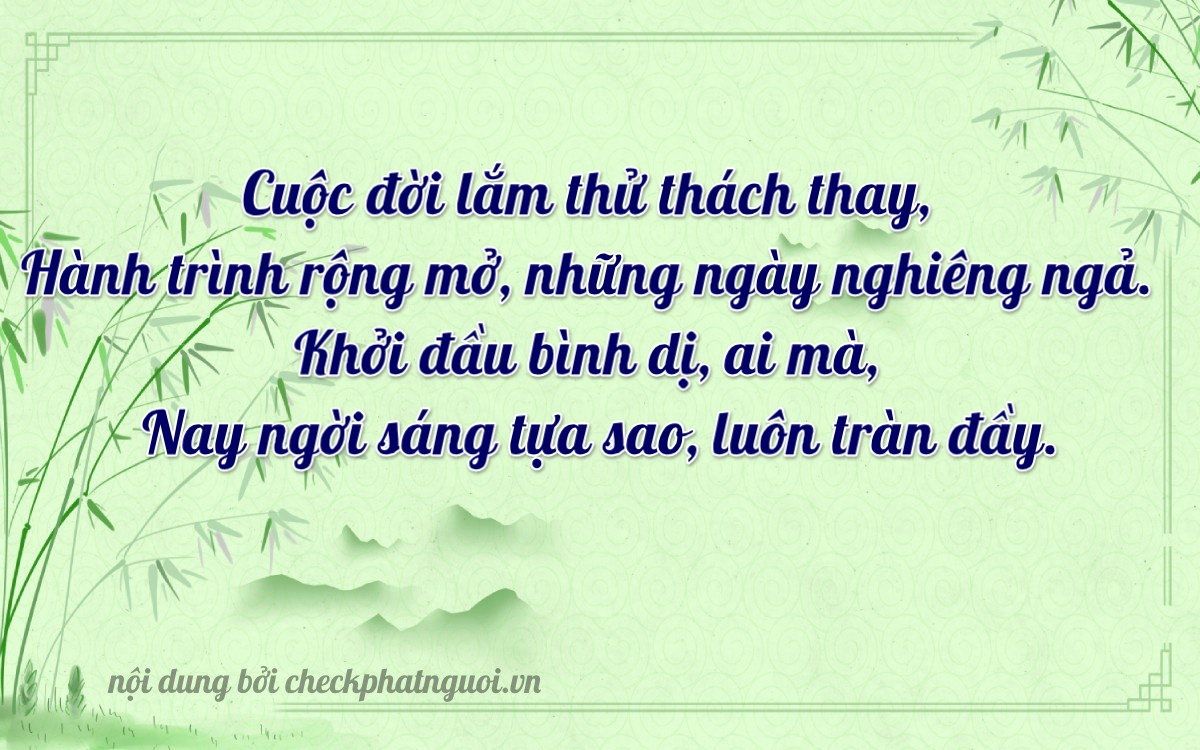 Bài thơ ý nghĩa cho <b>biển số 14B1-82990</b> tại website checkphatnguoi.vn