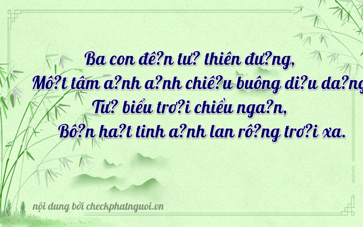 Bài thơ ý nghĩa cho <b>biển số 14C-31424</b> tại website checkphatnguoi.vn