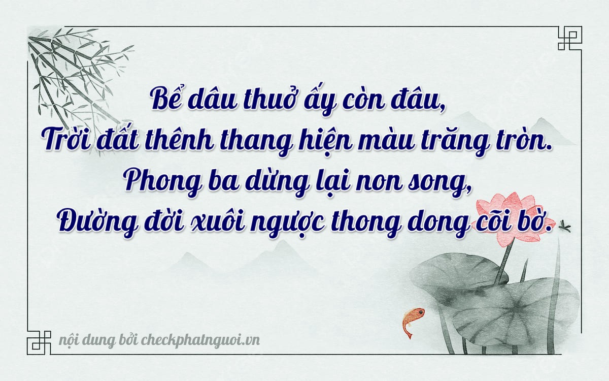 Bài thơ ý nghĩa cho <b>biển số 14C-33111</b> tại website checkphatnguoi.vn