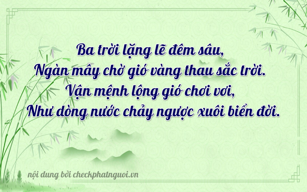 Bài thơ ý nghĩa cho <b>biển số 14C-39960</b> tại website checkphatnguoi.vn