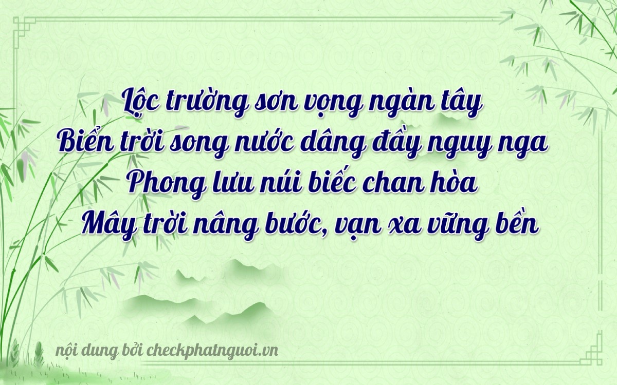 Bài thơ ý nghĩa cho <b>biển số 14C-40065</b> tại website checkphatnguoi.vn