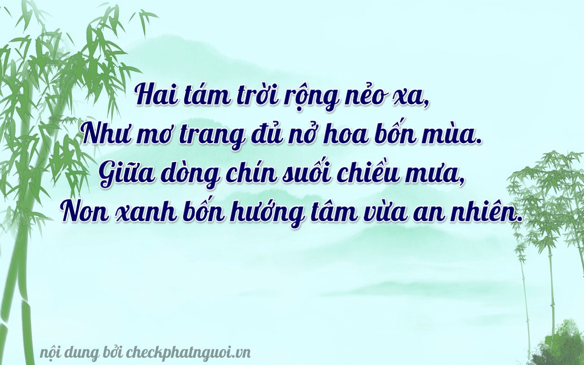 Bài thơ ý nghĩa cho <b>biển số 14K-02849</b> tại website checkphatnguoi.vn