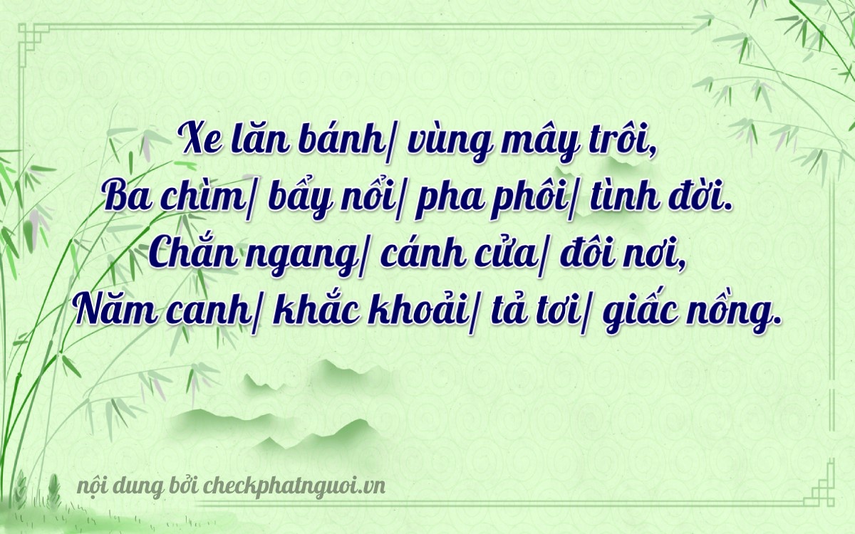 Bài thơ ý nghĩa cho <b>biển số 14K-03005</b> tại website checkphatnguoi.vn