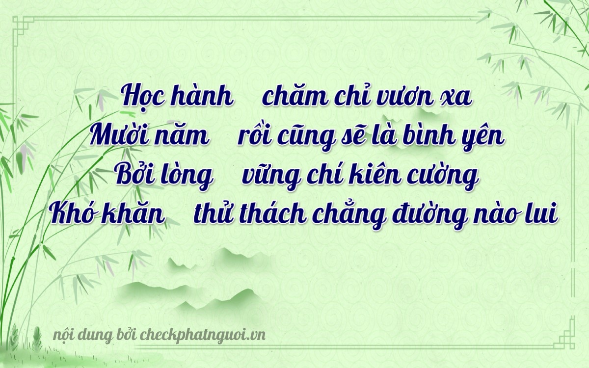 Bài thơ ý nghĩa cho <b>biển số 14N1-01180</b> tại website checkphatnguoi.vn