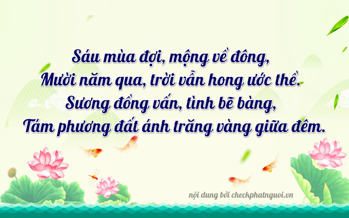 Bài thơ ý nghĩa cho <b>biển số 14Y1-10648</b> tại website checkphatnguoi.vn