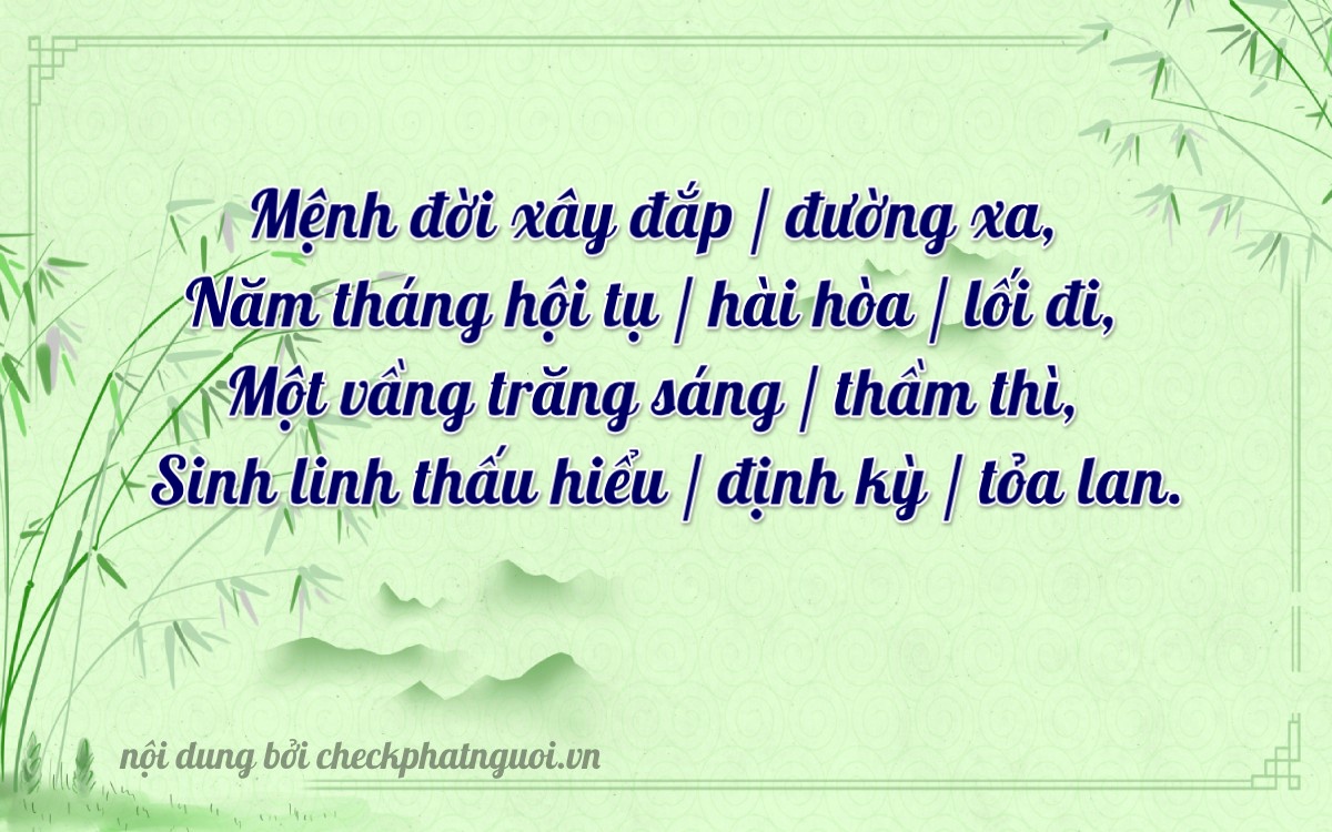 Bài thơ ý nghĩa cho <b>biển số 14Z1-19162</b> tại website checkphatnguoi.vn