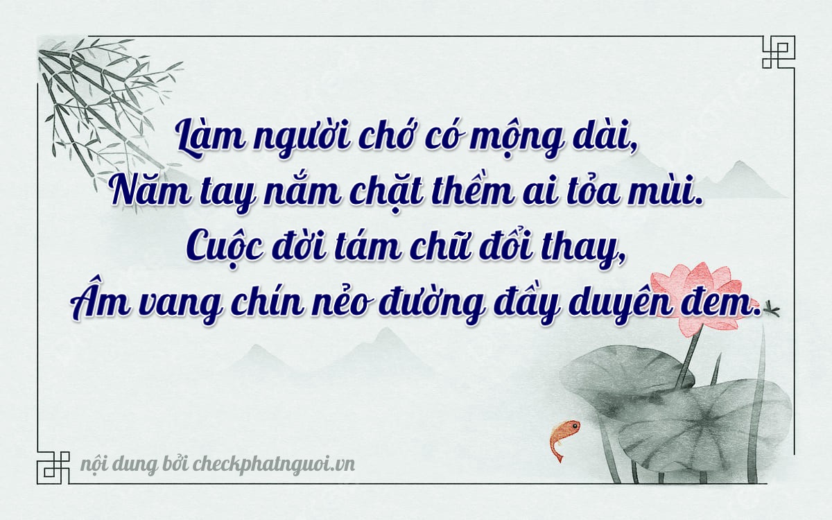Bài thơ ý nghĩa cho <b>biển số 15A-05189</b> tại website checkphatnguoi.vn
