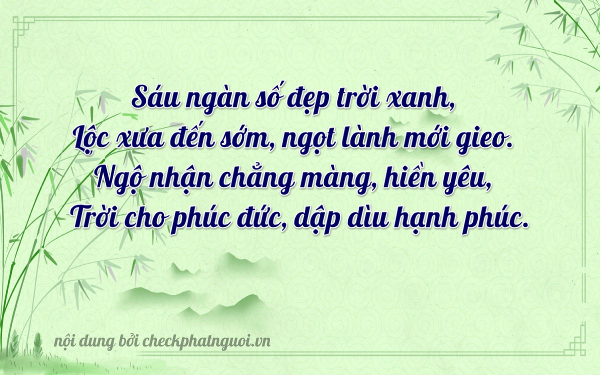 Bài thơ ý nghĩa cho <b>biển số 15A-06697</b> tại website checkphatnguoi.vn