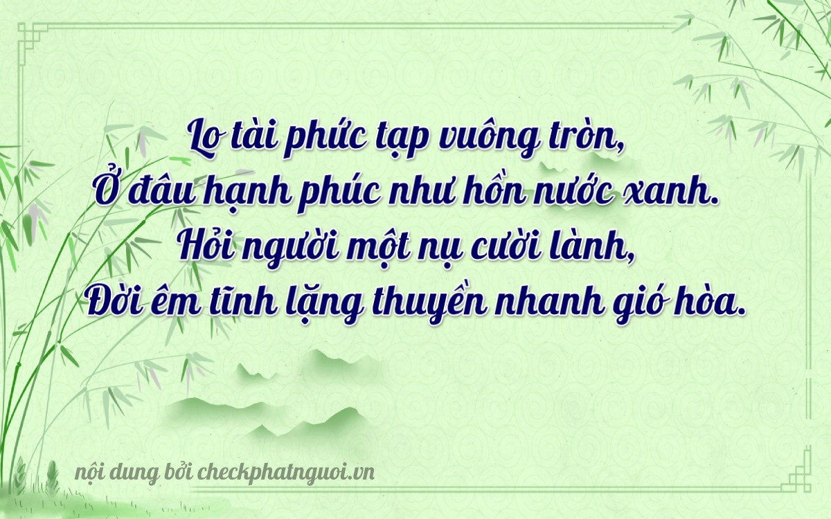 Bài thơ ý nghĩa cho <b>biển số 15A-10523</b> tại website checkphatnguoi.vn