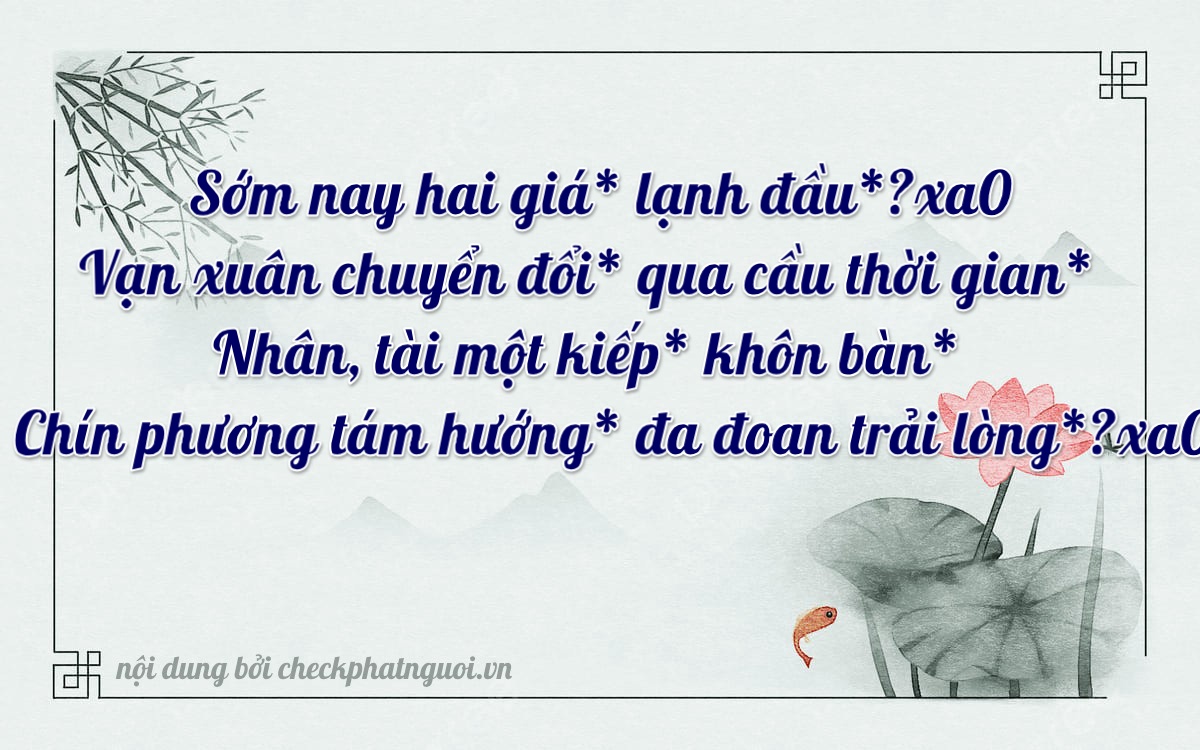 Bài thơ ý nghĩa cho <b>biển số 15A-22199</b> tại website checkphatnguoi.vn