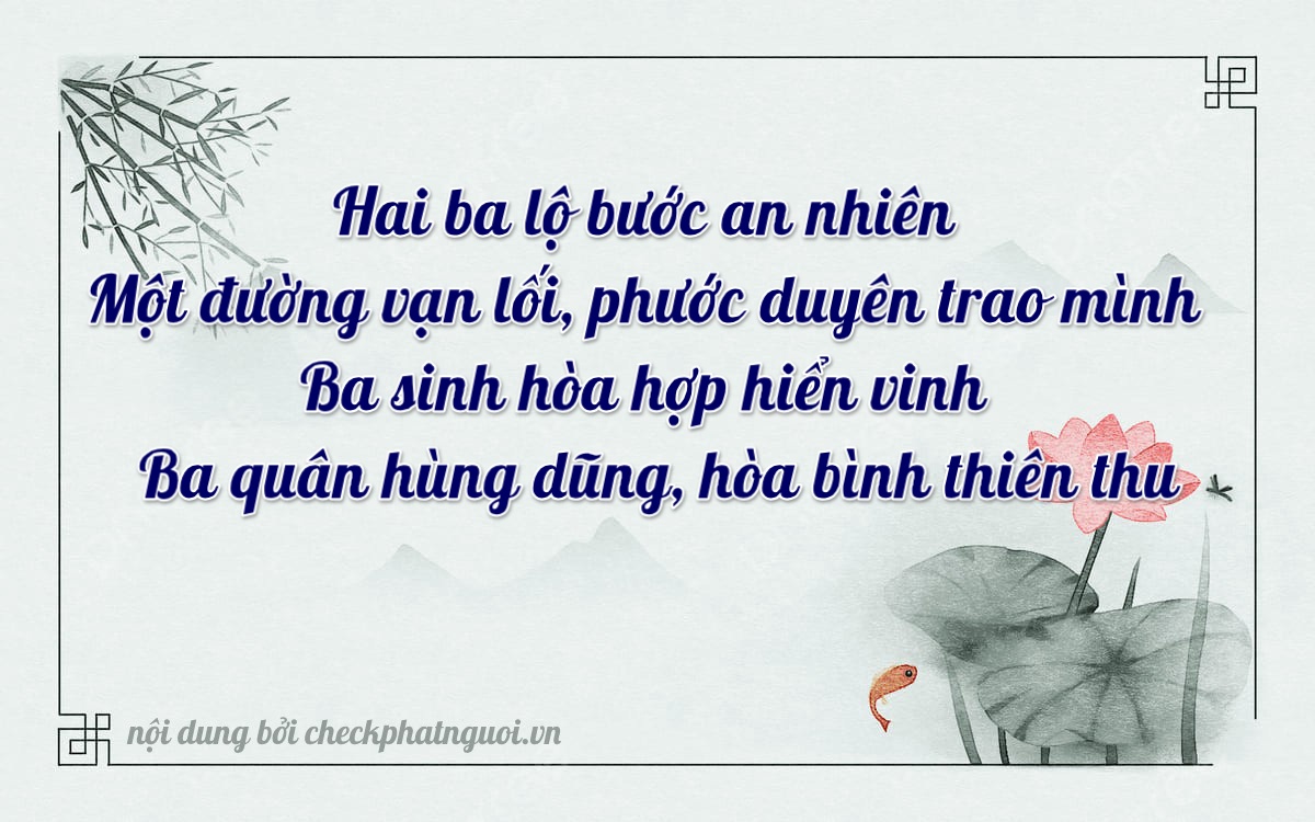 Bài thơ ý nghĩa cho <b>biển số 15A-23133</b> tại website checkphatnguoi.vn