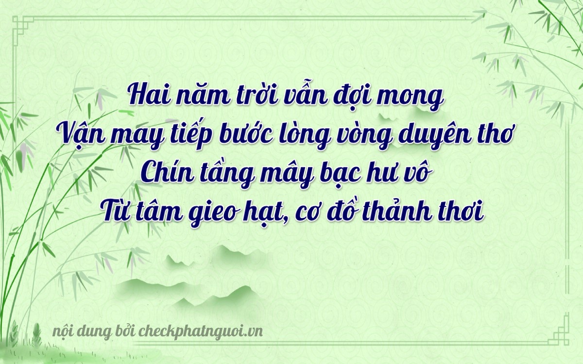 Bài thơ ý nghĩa cho <b>biển số 15A-25923</b> tại website checkphatnguoi.vn