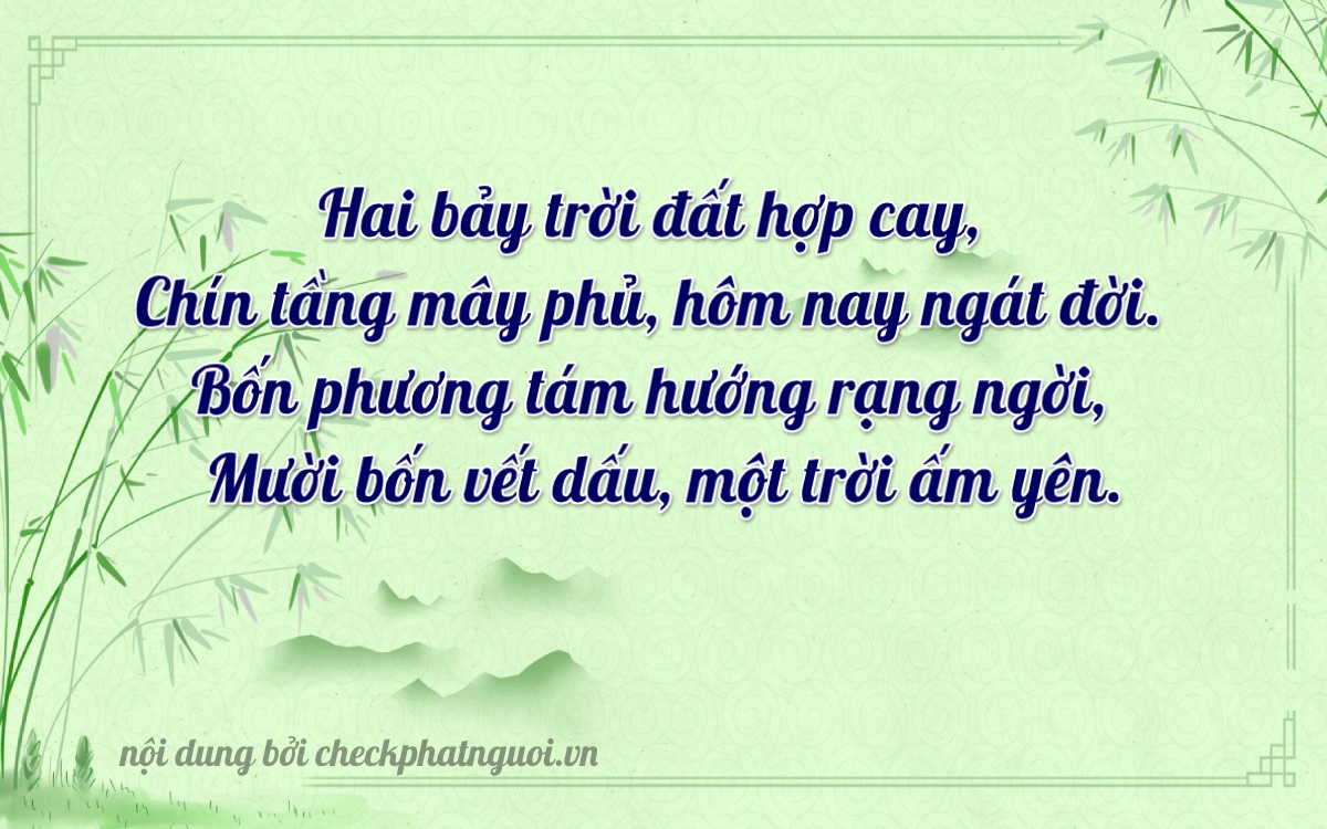 Bài thơ ý nghĩa cho <b>biển số 15A-27914</b> tại website checkphatnguoi.vn