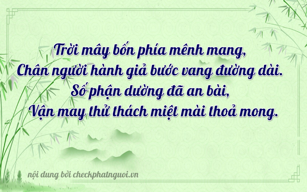 Bài thơ ý nghĩa cho <b>biển số 15A-28401</b> tại website checkphatnguoi.vn