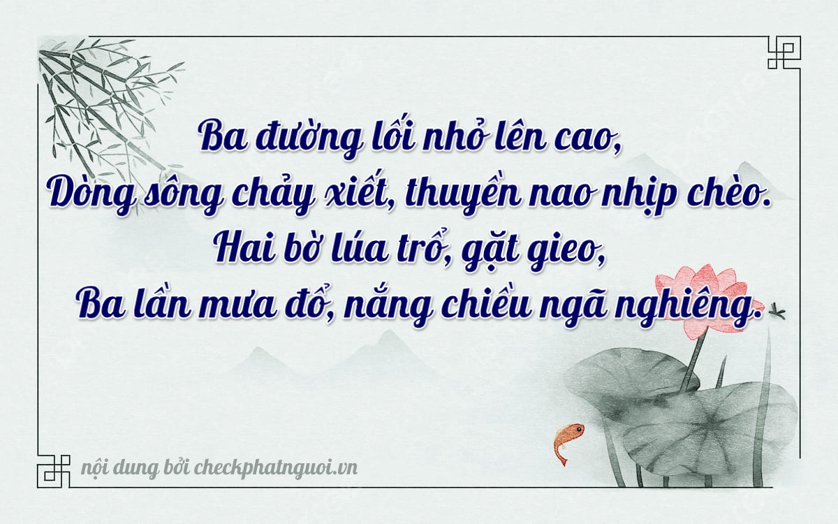 Bài thơ ý nghĩa cho <b>biển số 15A-30233</b> tại website checkphatnguoi.vn