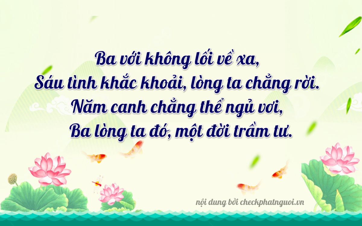 Bài thơ ý nghĩa cho <b>biển số 15A-30653</b> tại website checkphatnguoi.vn