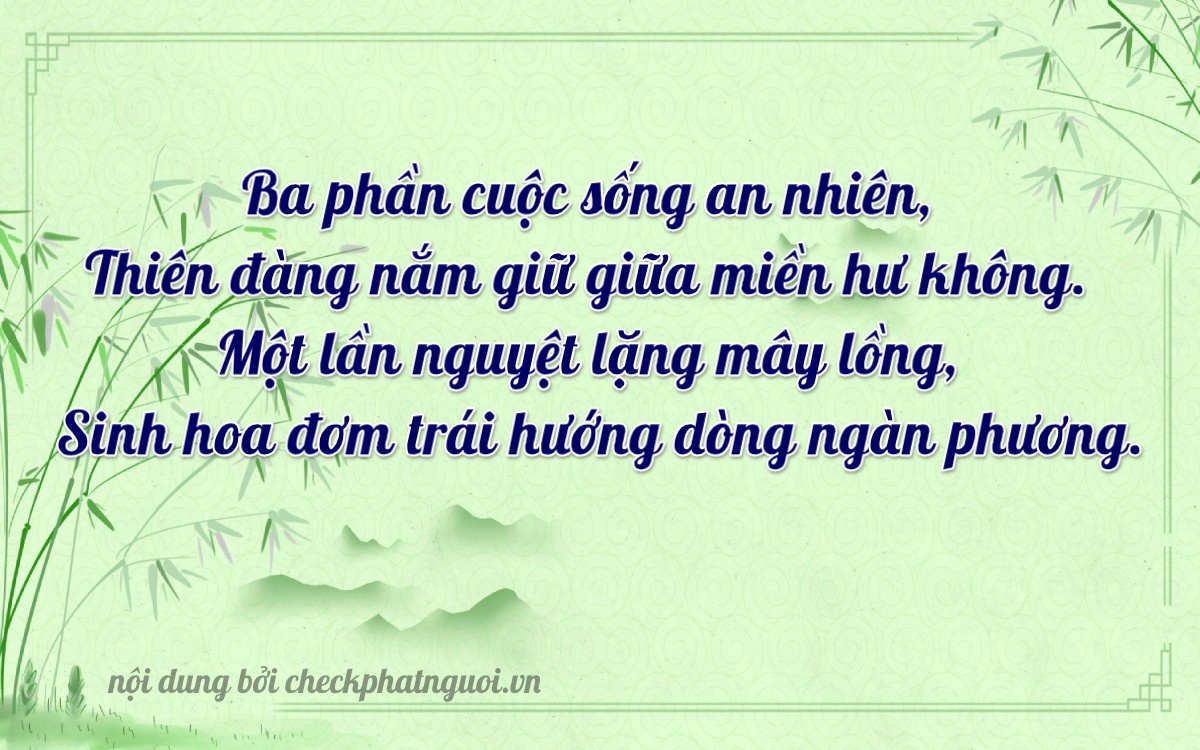 Bài thơ ý nghĩa cho <b>biển số 15A-33171</b> tại website checkphatnguoi.vn