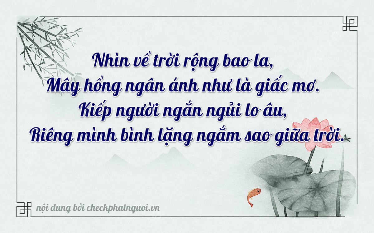 Bài thơ ý nghĩa cho <b>biển số 15A-33714</b> tại website checkphatnguoi.vn