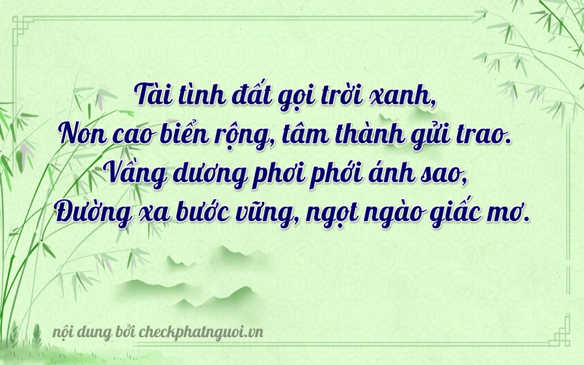 Bài thơ ý nghĩa cho <b>biển số 15A-37217</b> tại website checkphatnguoi.vn
