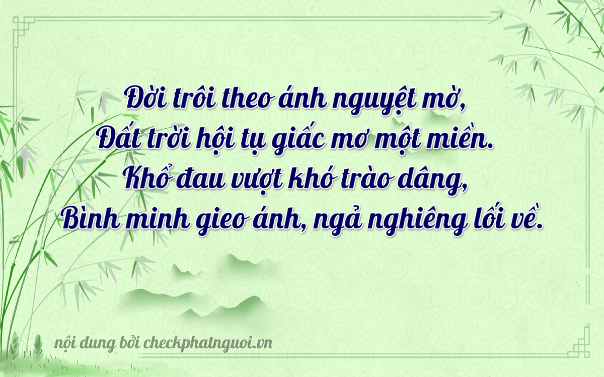 Bài thơ ý nghĩa cho <b>biển số 15A-38374</b> tại website checkphatnguoi.vn