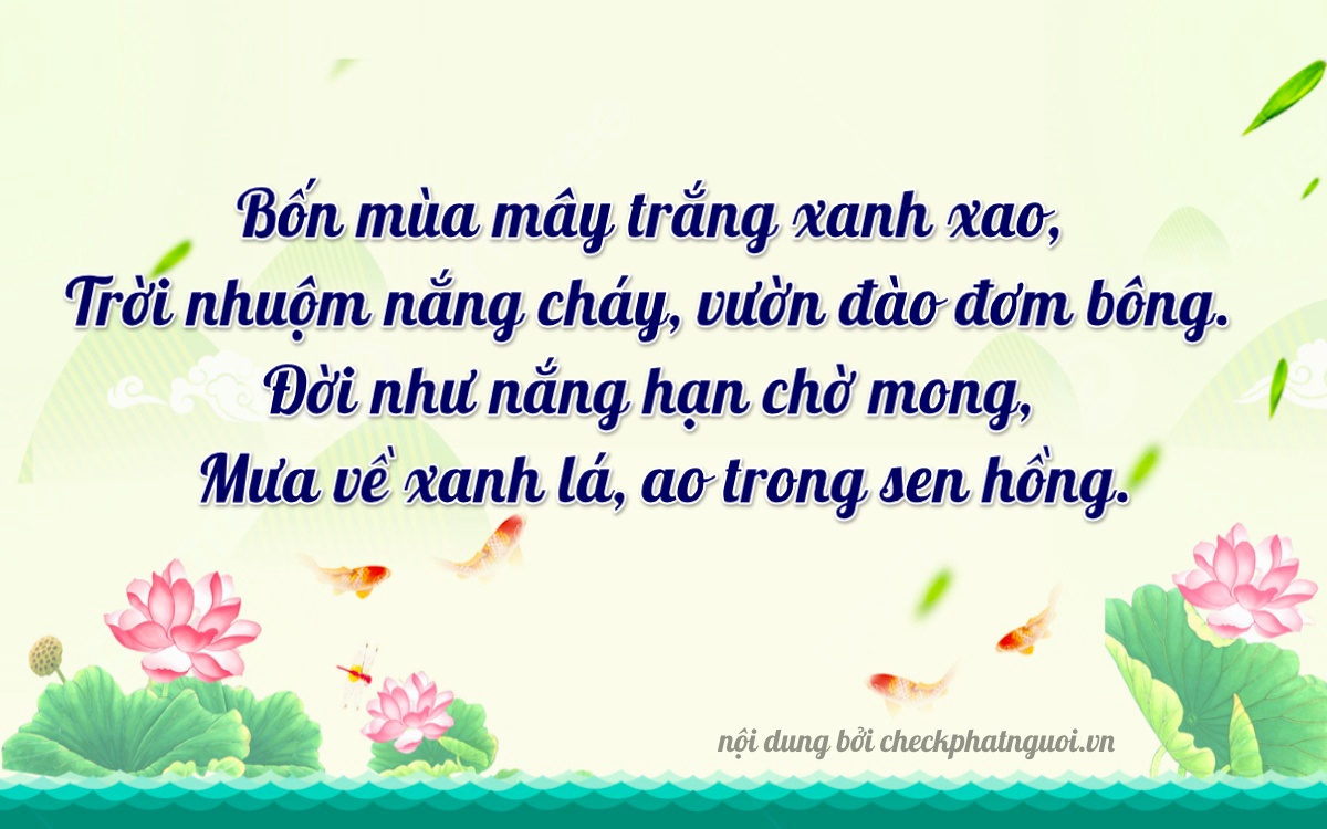 Bài thơ ý nghĩa cho <b>biển số 15A-42323</b> tại website checkphatnguoi.vn