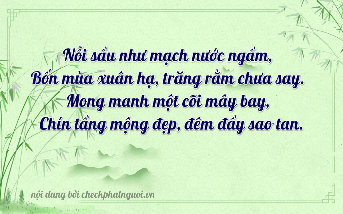 Bài thơ ý nghĩa cho <b>biển số 15A-45069</b> tại website checkphatnguoi.vn