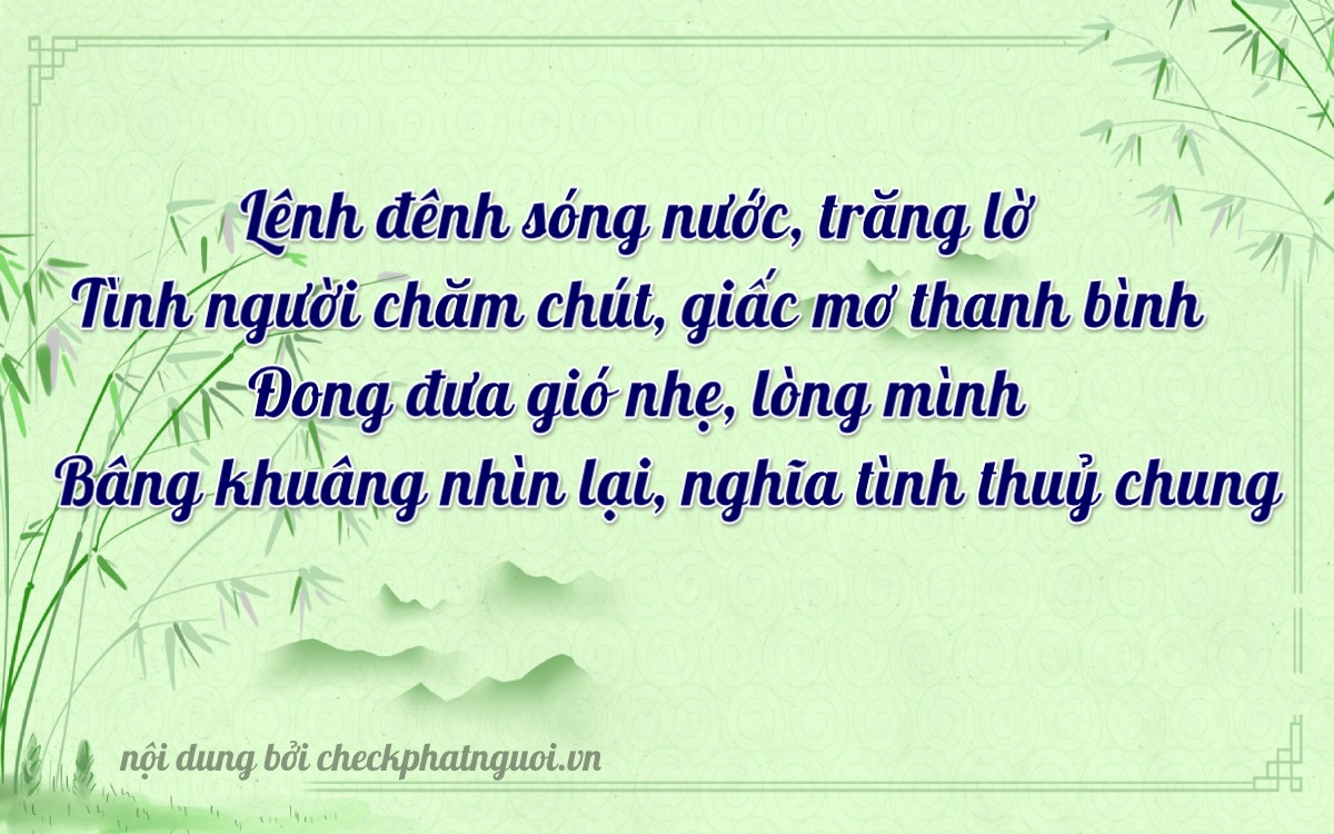 Bài thơ ý nghĩa cho <b>biển số 15A-51411</b> tại website checkphatnguoi.vn