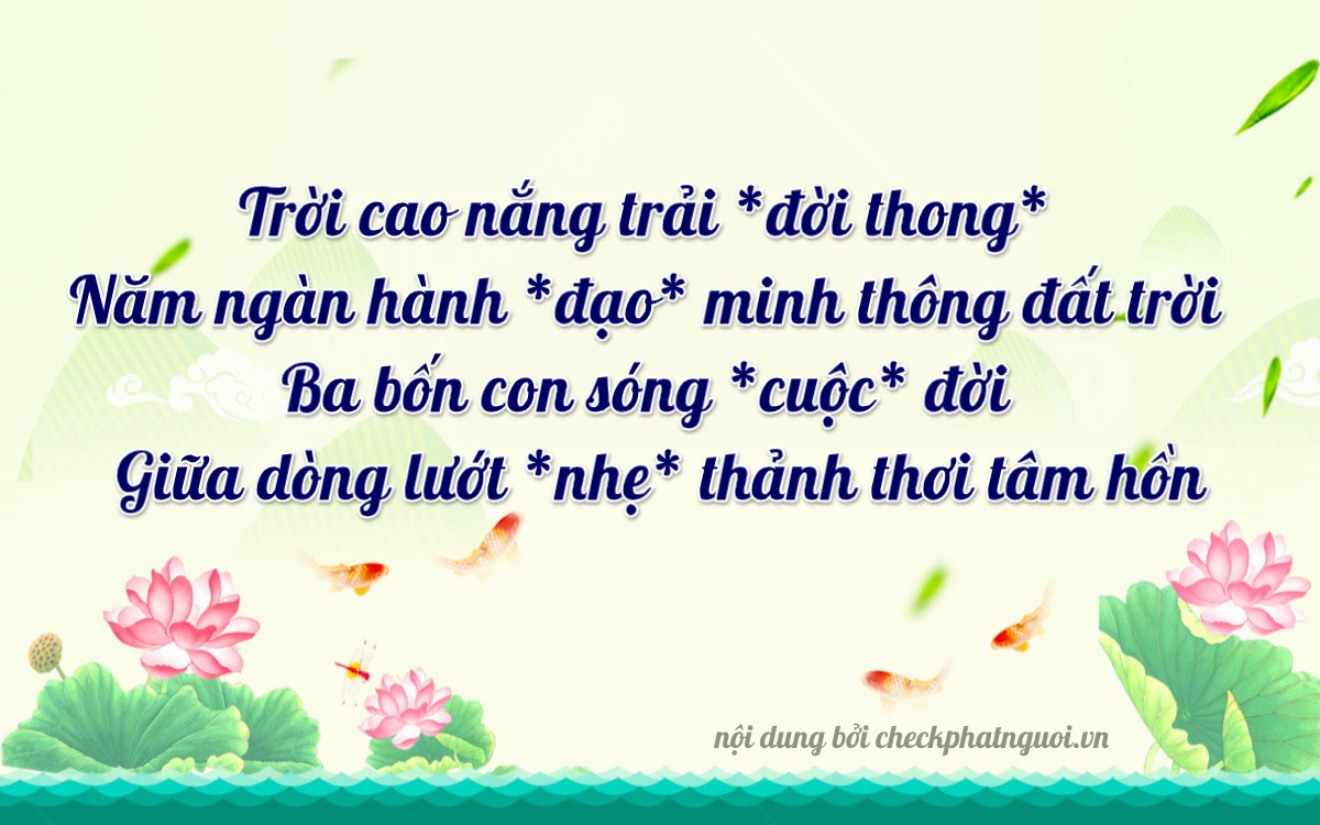 Bài thơ ý nghĩa cho <b>biển số 15A-55342</b> tại website checkphatnguoi.vn