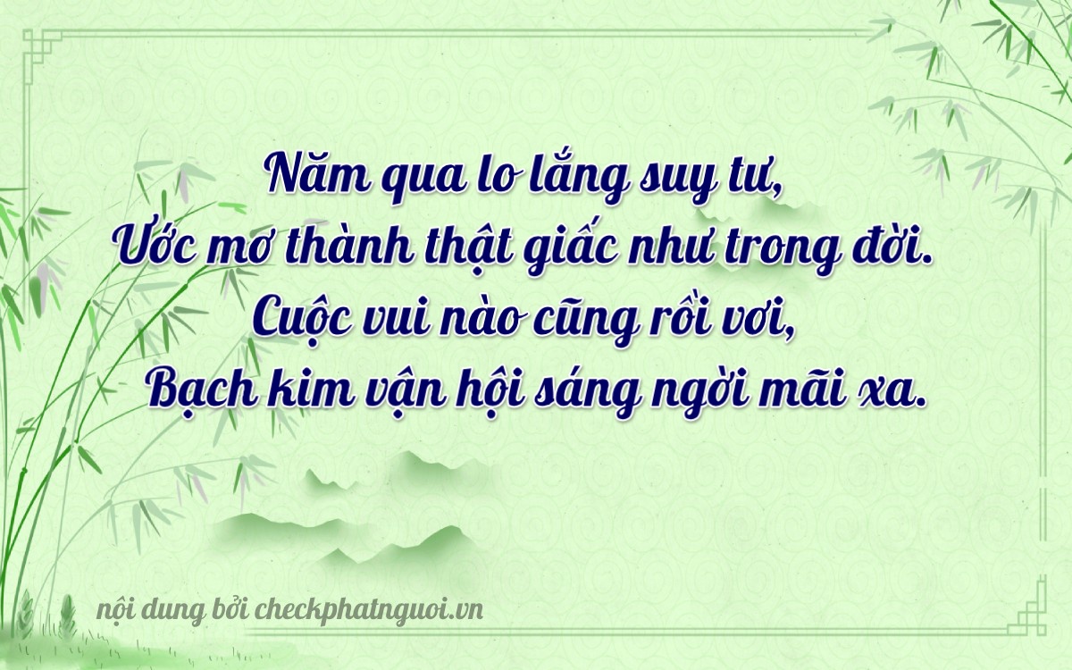 Bài thơ ý nghĩa cho <b>biển số 15A-57246</b> tại website checkphatnguoi.vn