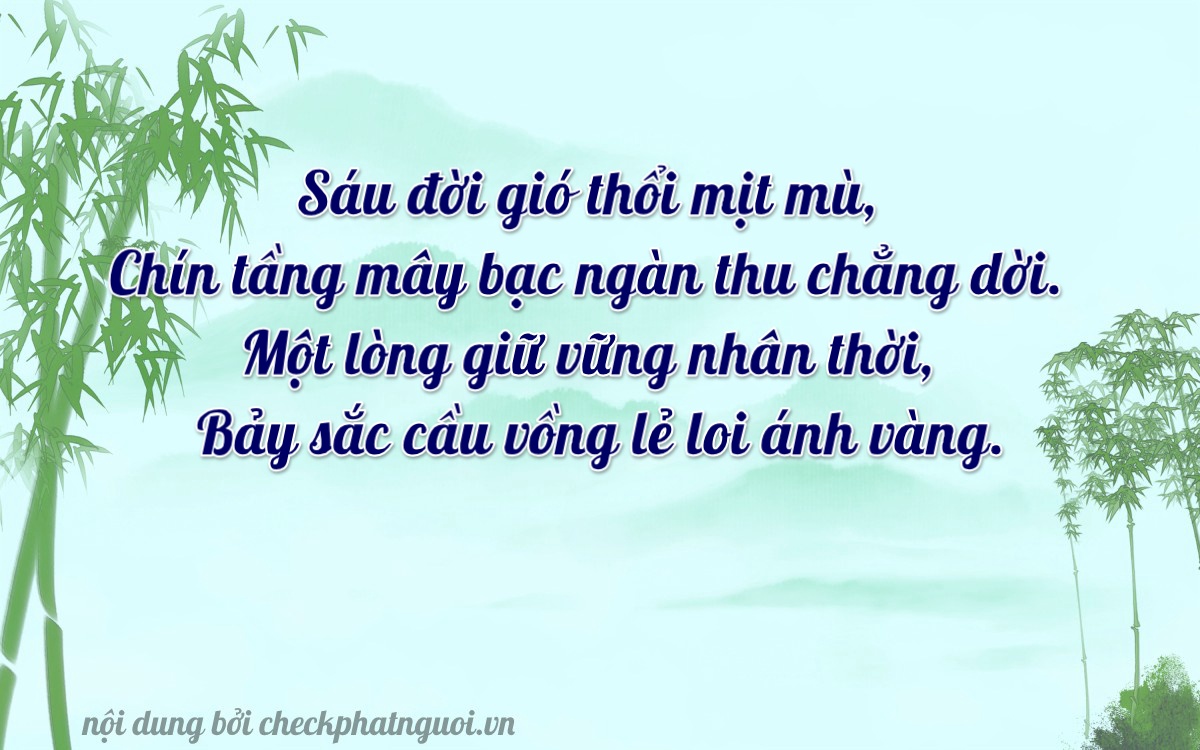 Bài thơ ý nghĩa cho <b>biển số 15A-69107</b> tại website checkphatnguoi.vn