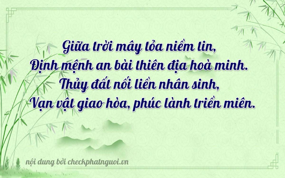 Bài thơ ý nghĩa cho <b>biển số 15A-70619</b> tại website checkphatnguoi.vn