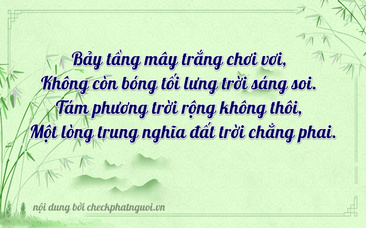Bài thơ ý nghĩa cho <b>biển số 15A-70818</b> tại website checkphatnguoi.vn