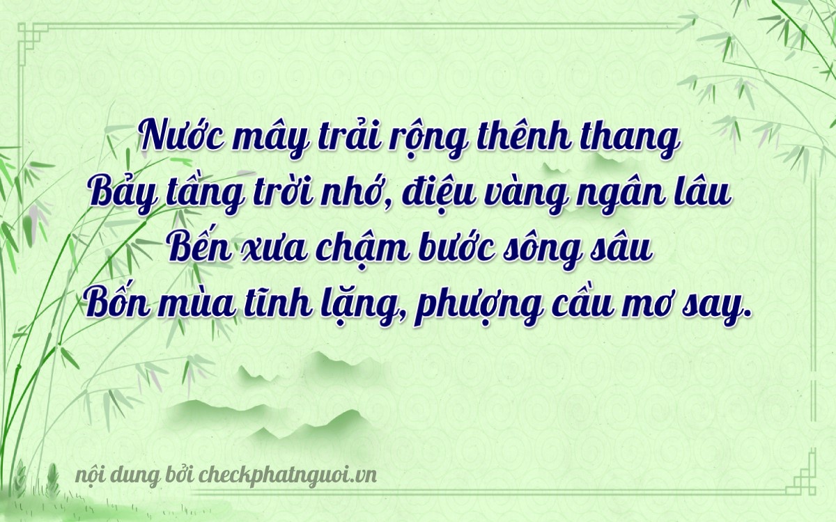 Bài thơ ý nghĩa cho <b>biển số 15A-71422</b> tại website checkphatnguoi.vn
