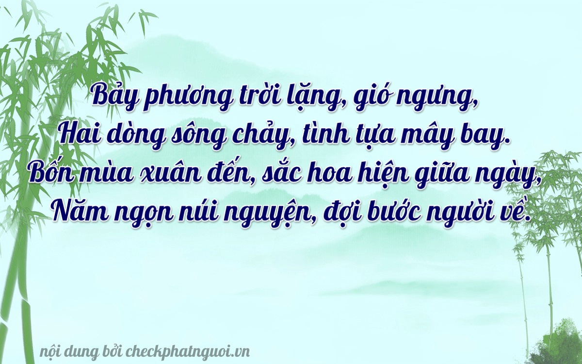 Bài thơ ý nghĩa cho <b>biển số 15A-72457</b> tại website checkphatnguoi.vn