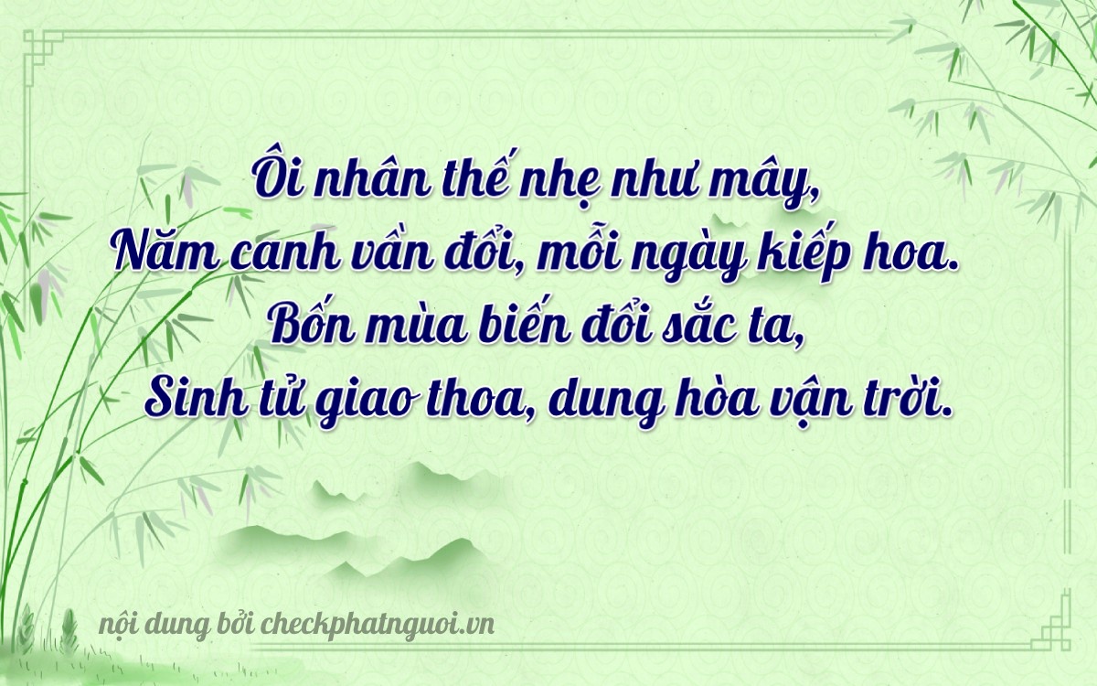 Bài thơ ý nghĩa cho <b>biển số 15AA-04953</b> tại website checkphatnguoi.vn