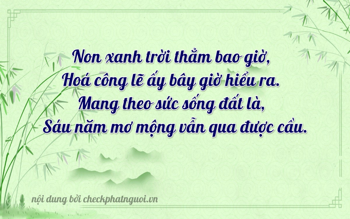 Bài thơ ý nghĩa cho <b>biển số 15AA-07010</b> tại website checkphatnguoi.vn