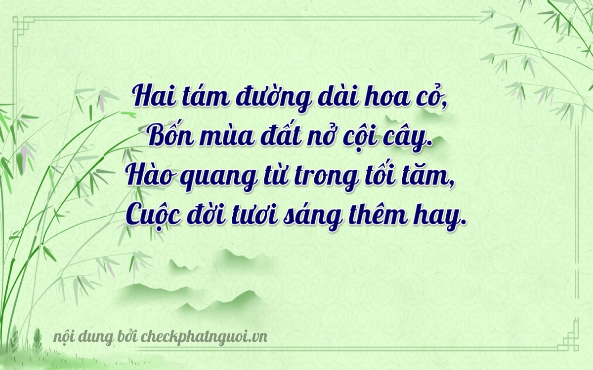 Bài thơ ý nghĩa cho <b>biển số 15AA-28422</b> tại website checkphatnguoi.vn