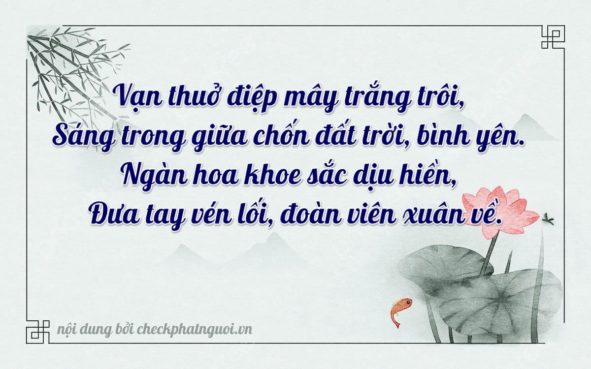 Bài thơ ý nghĩa cho <b>biển số 15AA-30311</b> tại website checkphatnguoi.vn