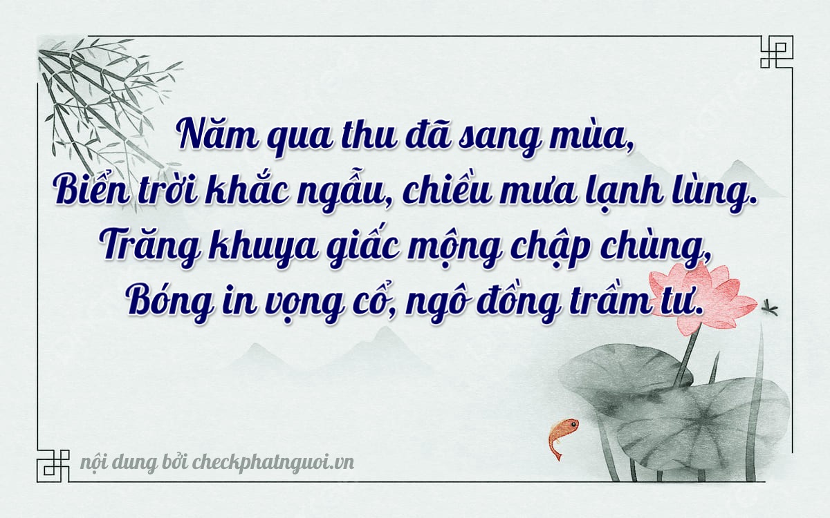Bài thơ ý nghĩa cho <b>biển số 15AA-53549</b> tại website checkphatnguoi.vn